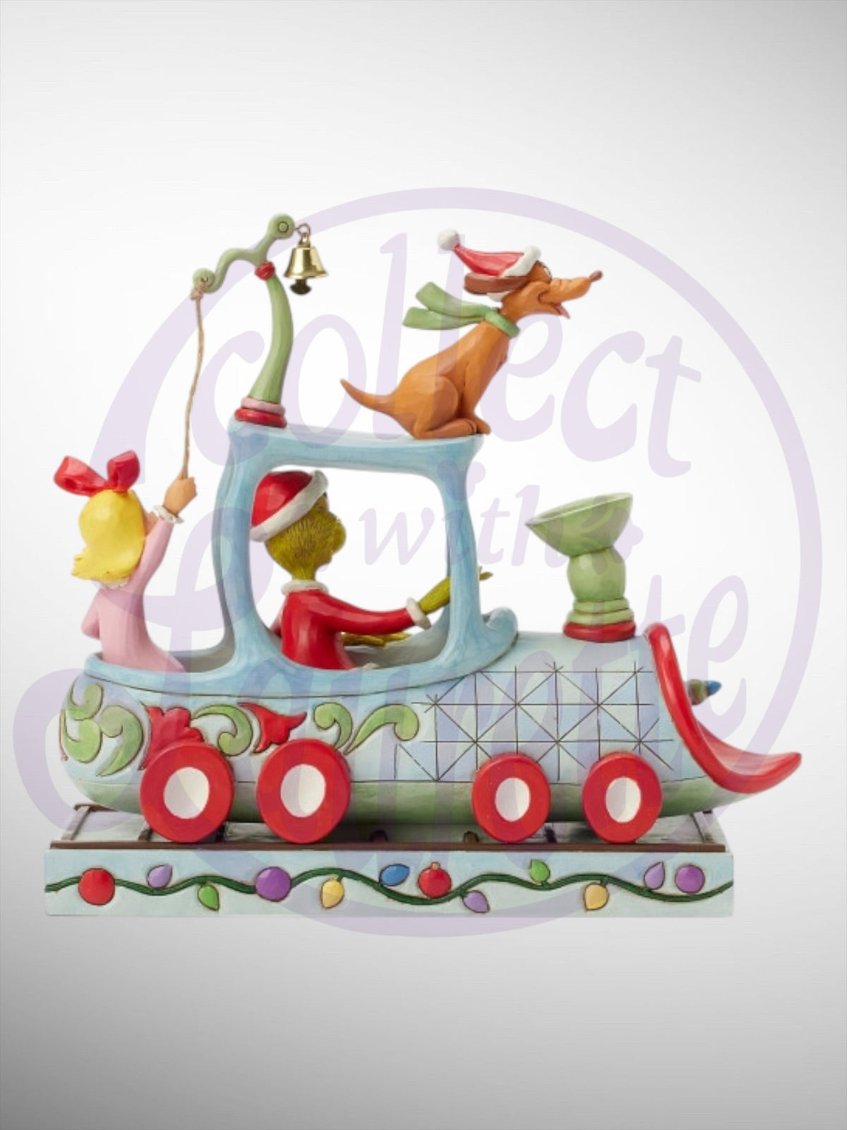 Jim Shore Dr. Seuss The Grinch - Grinch Max and Cindy on Train Figurine